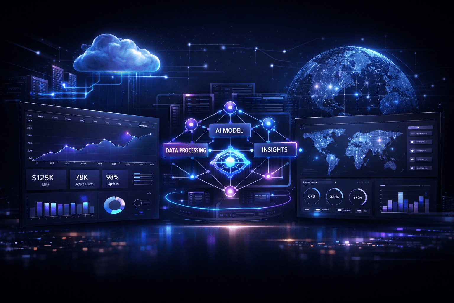 AI Infrastructure and SaaS Dashboard Visual